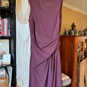 Plum Alexander Wang Asymmetrical Ruched Midi Dress